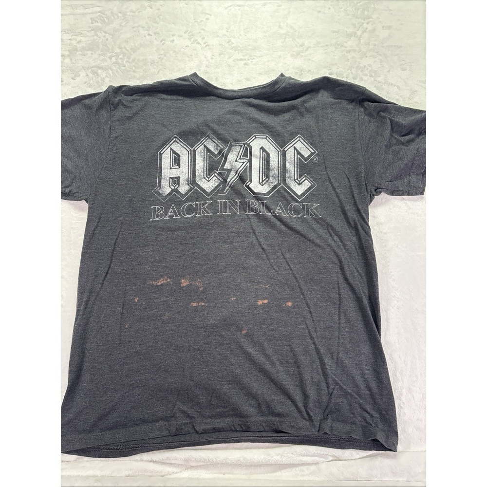 AC/DC Black T-shirt Back In Black Size Large Black Double Sided